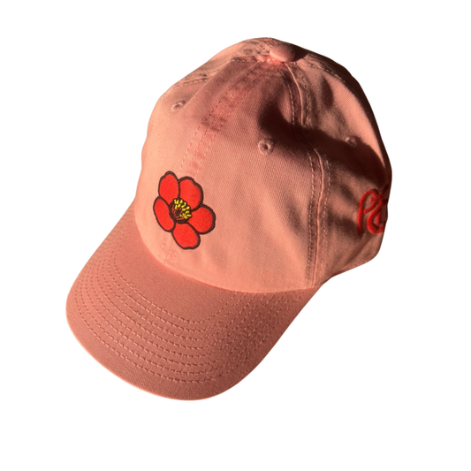 casquette fleur rose